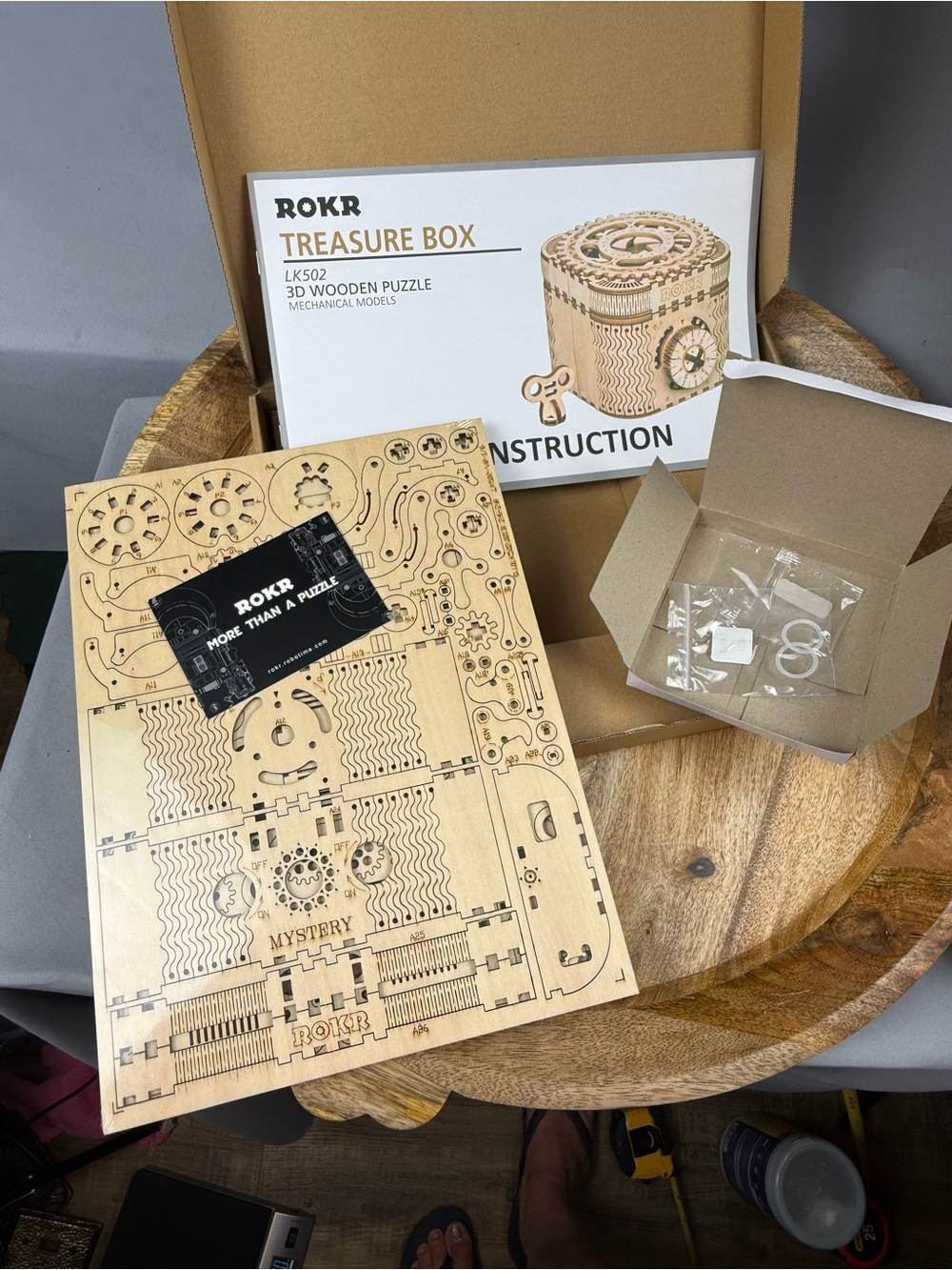 ROKR LK502 Treasure Box 3D Wooden Mechanical Puzzle Open Box Complete